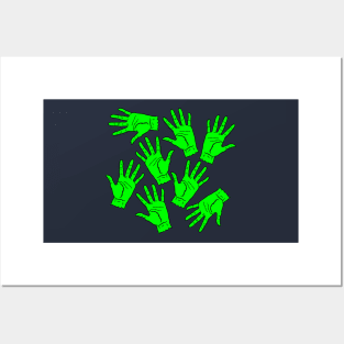 Zombie Hand Pattern Halloween Posters and Art